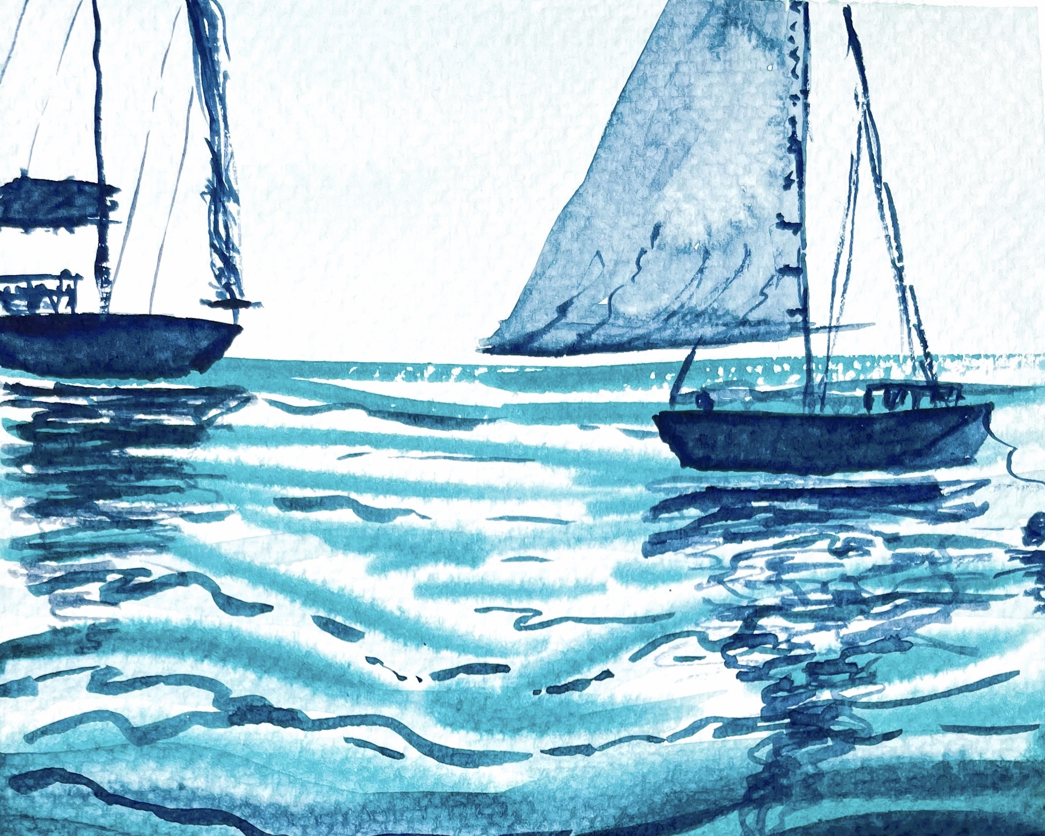 Bateaux aux mouillage